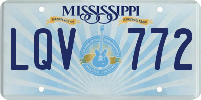 MS license plate LQV772