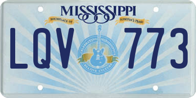 MS license plate LQV773
