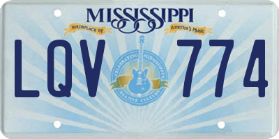 MS license plate LQV774