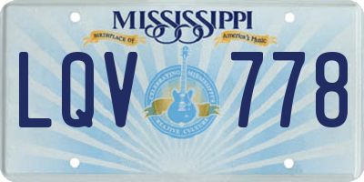 MS license plate LQV778