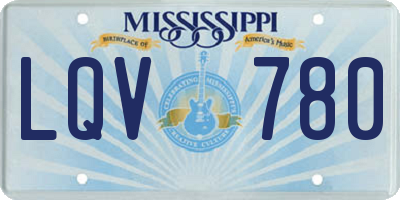 MS license plate LQV780