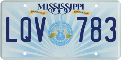 MS license plate LQV783
