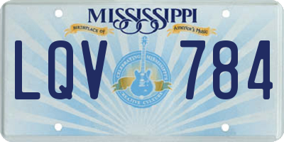 MS license plate LQV784