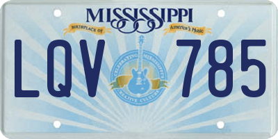 MS license plate LQV785