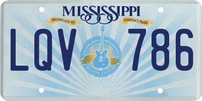 MS license plate LQV786