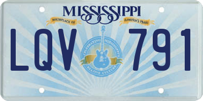 MS license plate LQV791