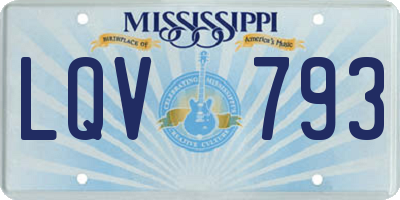 MS license plate LQV793