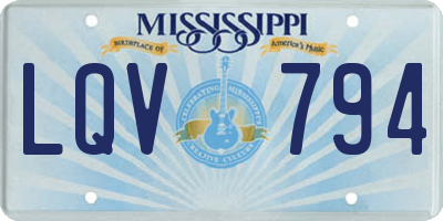 MS license plate LQV794