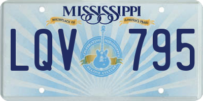MS license plate LQV795
