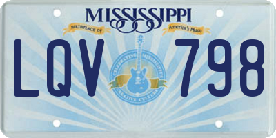 MS license plate LQV798