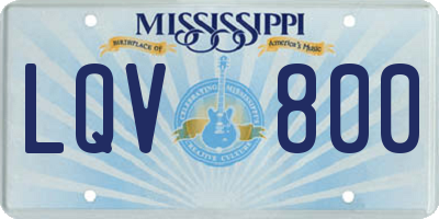 MS license plate LQV800