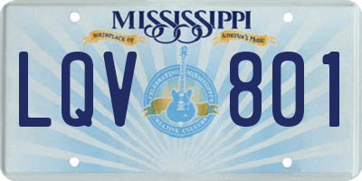 MS license plate LQV801