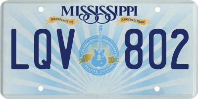 MS license plate LQV802