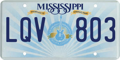 MS license plate LQV803