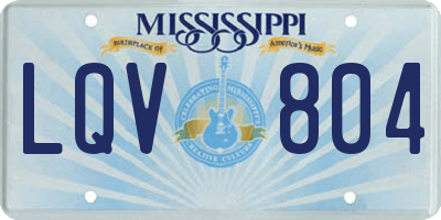 MS license plate LQV804