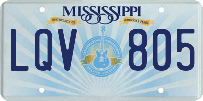 MS license plate LQV805