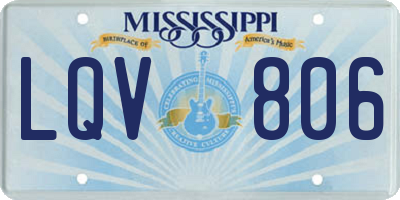 MS license plate LQV806