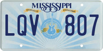 MS license plate LQV807