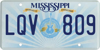 MS license plate LQV809