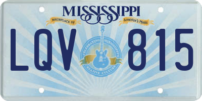 MS license plate LQV815