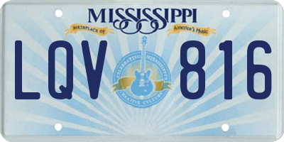 MS license plate LQV816