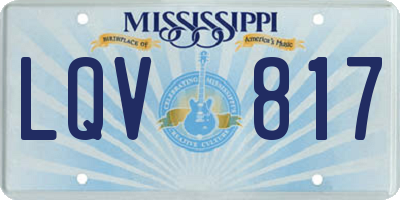 MS license plate LQV817