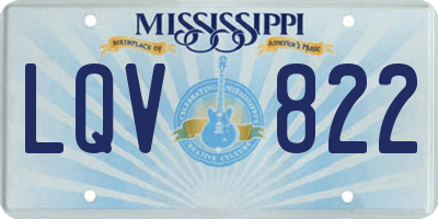 MS license plate LQV822