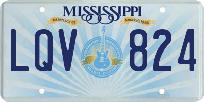 MS license plate LQV824