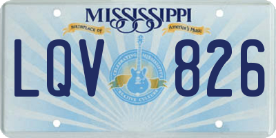 MS license plate LQV826