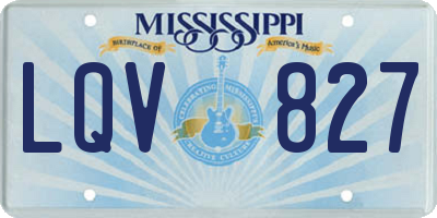 MS license plate LQV827