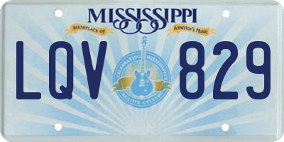 MS license plate LQV829