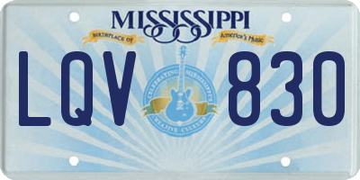 MS license plate LQV830
