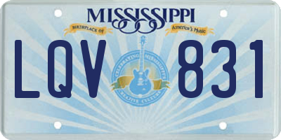 MS license plate LQV831