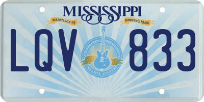 MS license plate LQV833