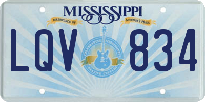 MS license plate LQV834