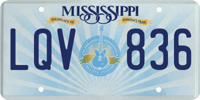 MS license plate LQV836