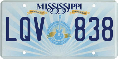 MS license plate LQV838
