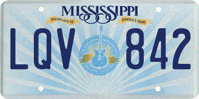 MS license plate LQV842