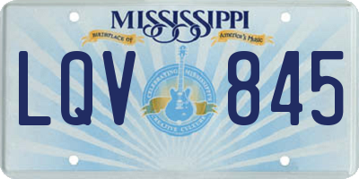 MS license plate LQV845