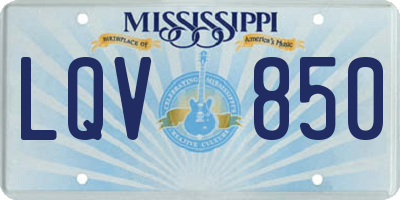 MS license plate LQV850