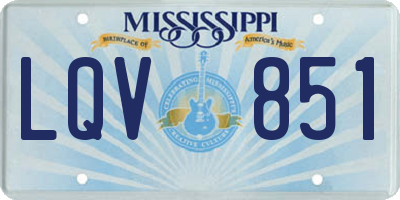 MS license plate LQV851
