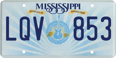 MS license plate LQV853