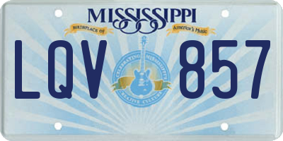 MS license plate LQV857