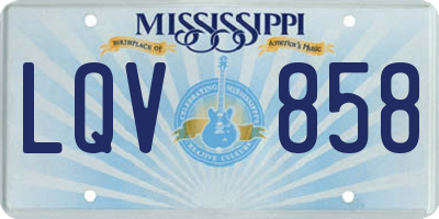 MS license plate LQV858