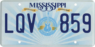 MS license plate LQV859