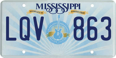 MS license plate LQV863