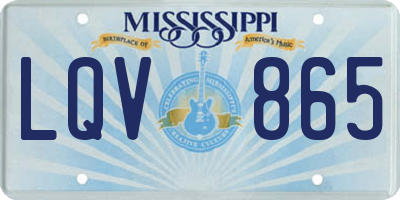 MS license plate LQV865