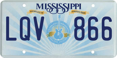 MS license plate LQV866