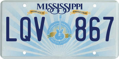 MS license plate LQV867