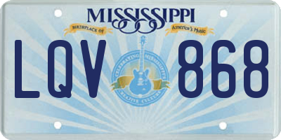 MS license plate LQV868